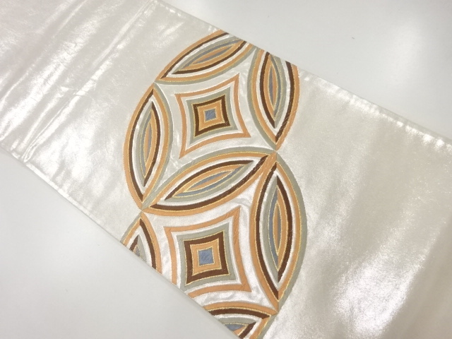 アンティーク　七宝模様織出し袋帯（材料）